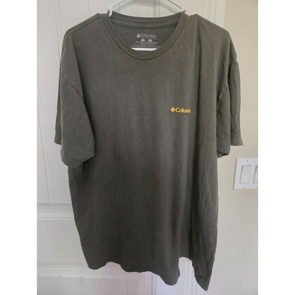Columbia Men’s 2XL Green Graphic T-Shirt Greater Outdoor Gear Mountain Logo Tee